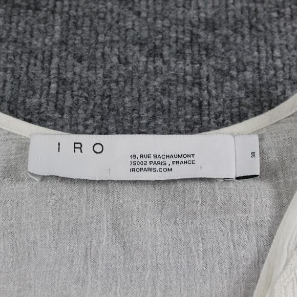 Iro Dress 6 Mapple Smocked Ruffle Mini Lace White Boho Chic Feminine Flowy - Picture 8 of 13